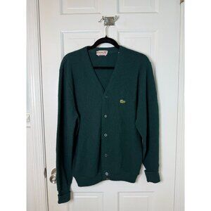 Izod of London Vintage Dark Green Men's Button Up Caridigan with Logo